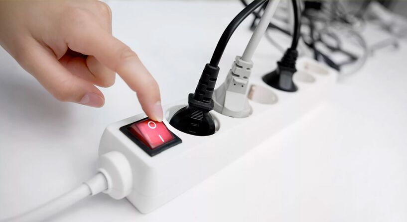 Apague o cable de extensión